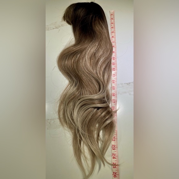 HAIR, 26”+ long, straight, with bangs, Ombre brown to ash shade - Picture 9 of 10